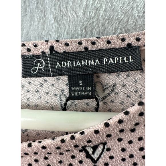 Adrianna Papell Pink Heart ¾-Sleeve Top w/ Back Keyhole – Size S - Picture 3 of 4